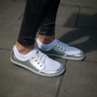 Síťované kecky-stříbrné